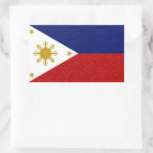Sticker Rectangulaire Drapeau de Parties scintillant des Philippines (Sac)