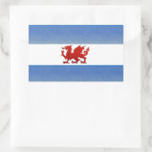 Sticker Rectangulaire Drapeau de Patagonie rayé moderne (Sac)