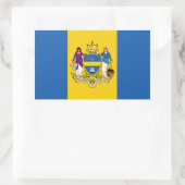 Sticker Rectangulaire Drapeau de Philadelphie, Pennsylvanie (Sac)