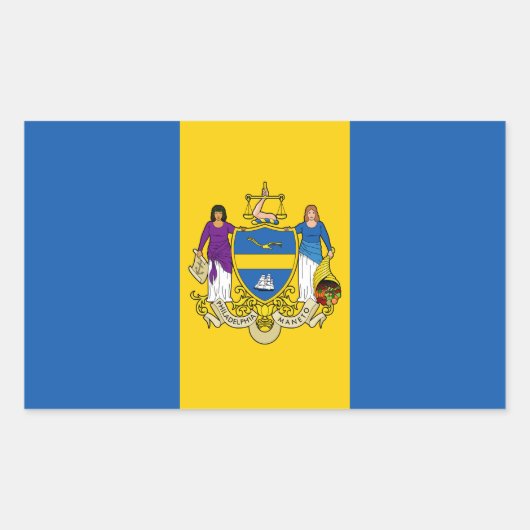 Sticker Rectangulaire Drapeau de Philadelphie, Pennsylvanie Sti rectangu (Devant)