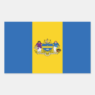 Sticker Rectangulaire Drapeau de Philadelphie, Pennsylvanie Sti rectangu