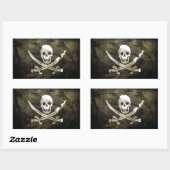 Sticker Rectangulaire Drapeau de pirate (Feuille)