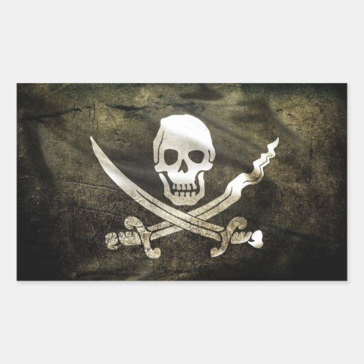 Sticker Rectangulaire Drapeau de pirate (Devant)