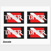 Sticker Rectangulaire Drapeau de plongée de style pirate (Feuille)