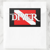 Sticker Rectangulaire Drapeau de plongée de style pirate (Sac)