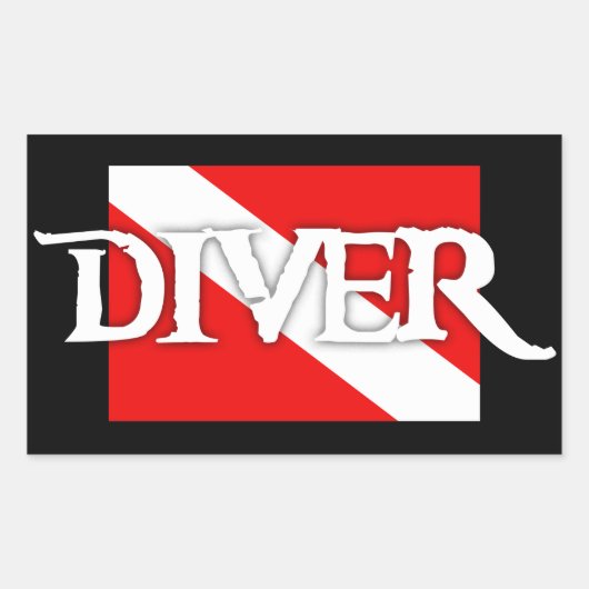 Sticker Rectangulaire Drapeau de plongée de style pirate (Devant)