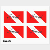 Sticker Rectangulaire Drapeau de plongée Hawaii (Feuille)