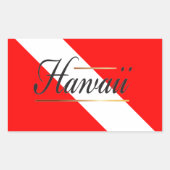 Sticker Rectangulaire Drapeau de plongée Hawaii (Devant)