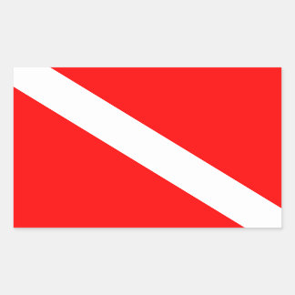 Sticker Rectangulaire Drapeau de plongée Plongeur en apnée Plongeur en b
