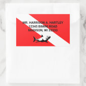 Sticker Rectangulaire Drapeau de plongée Scuba Adresse de retour (Sac)