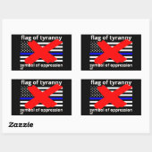 Sticker Rectangulaire Drapeau de police de la ligne bleue "DRAPEAU DE TY (Feuille)