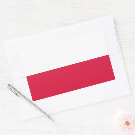 Sticker Rectangulaire Drapeau de Pologne (Enveloppe)