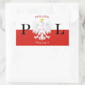 Sticker Rectangulaire Drapeau de Pologne Aigle blanc Polska (Sac)