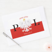Sticker Rectangulaire Drapeau de Pologne Aigle blanc Polska (Enveloppe)