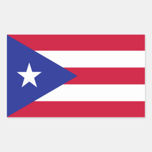 Sticker Rectangulaire Drapeau de Porto Rico