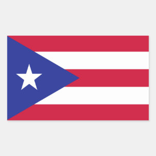 Sticker Rectangulaire Drapeau de Porto Rico