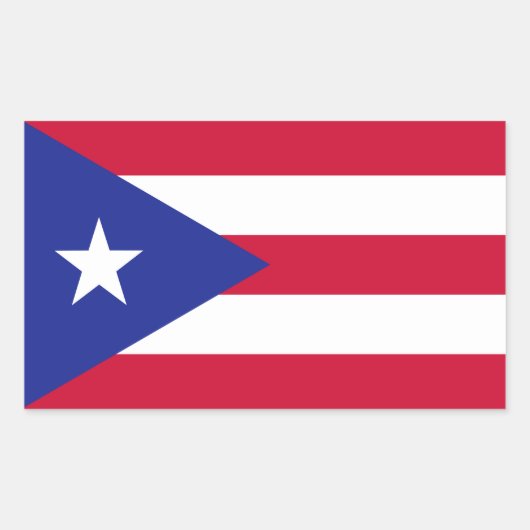 Sticker Rectangulaire Drapeau de Porto Rico (Devant)