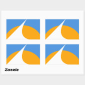 Sticker Rectangulaire Drapeau de Redding, Californie (Feuille)