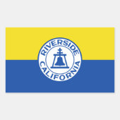 Sticker Rectangulaire Drapeau de Riverside, Californie (Devant)