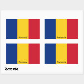 Sticker Rectangulaire Drapeau de Roumanie (Feuille)