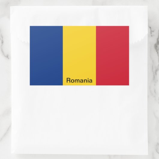 Sticker Rectangulaire Drapeau de Roumanie (Sac)