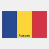 Sticker Rectangulaire Drapeau de Roumanie (Devant)