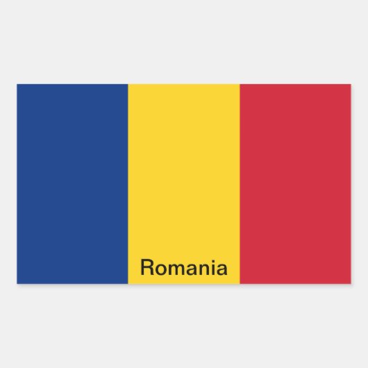 Sticker Rectangulaire Drapeau de Roumanie (Devant)