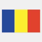 Sticker Rectangulaire Drapeau de Roumanie (Devant)