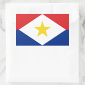 Sticker Rectangulaire Drapeau de Saba (Sac)