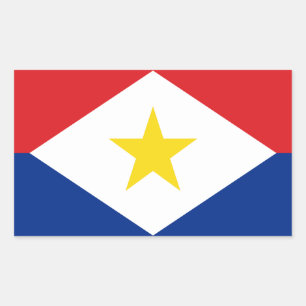 Sticker Rectangulaire Drapeau de Saba