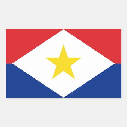 Sticker Rectangulaire Drapeau de Saba (Devant)