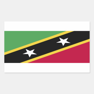 Sticker Rectangulaire Drapeau de Saint-Kitts-et-Nevis