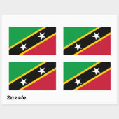 Sticker Rectangulaire Drapeau de Saint-Kitts-et-Nevis (Feuille)