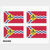 Sticker Rectangulaire Drapeau de Saint-Louis, Missouri (Feuille)