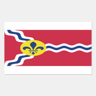 Sticker Rectangulaire Drapeau de Saint-Louis, Missouri