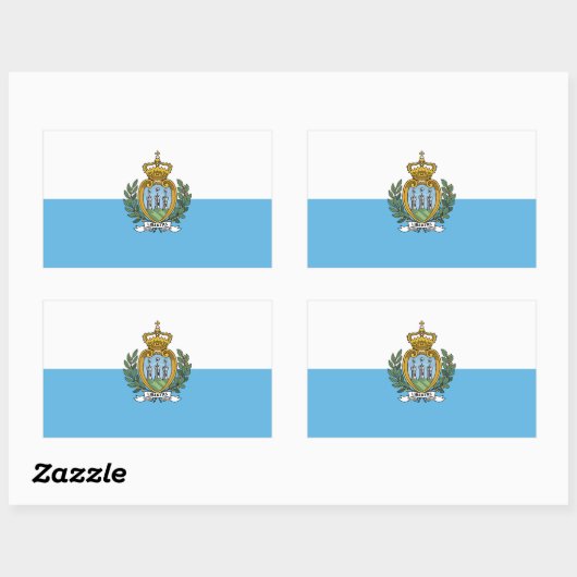 Sticker Rectangulaire Drapeau de Saint-Marin (Feuille)