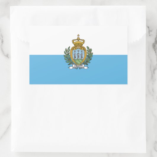 Sticker Rectangulaire Drapeau de Saint-Marin (Sac)