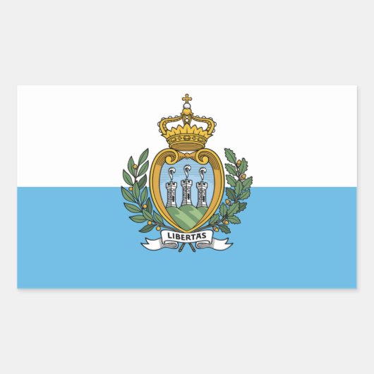 Sticker Rectangulaire Drapeau de Saint-Marin (Devant)