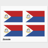 Sticker Rectangulaire Drapeau de Saint-Martin (Feuille)