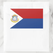 Sticker Rectangulaire Drapeau de Saint-Martin (Sac)