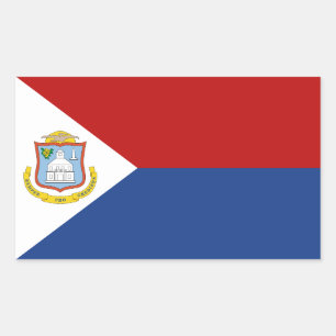 Sticker Rectangulaire Drapeau de Saint-Martin