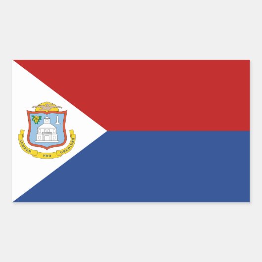 Sticker Rectangulaire Drapeau de Saint-Martin (Devant)
