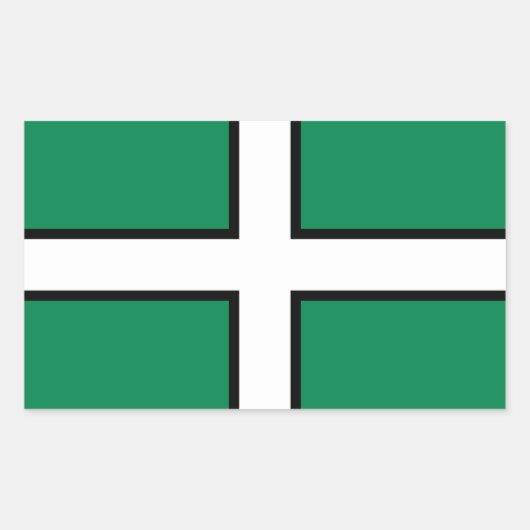 Sticker Rectangulaire Drapeau de Saint Petroc / Drapeau de Devon (Devant)