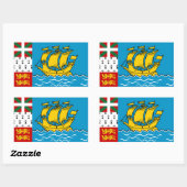 Sticker Rectangulaire Drapeau de Saint-Pierre-et-Miquelon (Feuille)