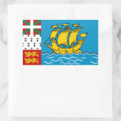Sticker Rectangulaire Drapeau de Saint-Pierre-et-Miquelon (Sac)