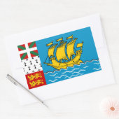 Sticker Rectangulaire Drapeau de Saint-Pierre-et-Miquelon (Enveloppe)
