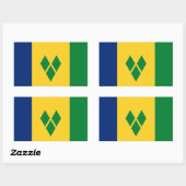 Sticker Rectangulaire Drapeau de Saint-Vincent (Feuille)