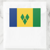 Sticker Rectangulaire Drapeau de Saint-Vincent (Sac)