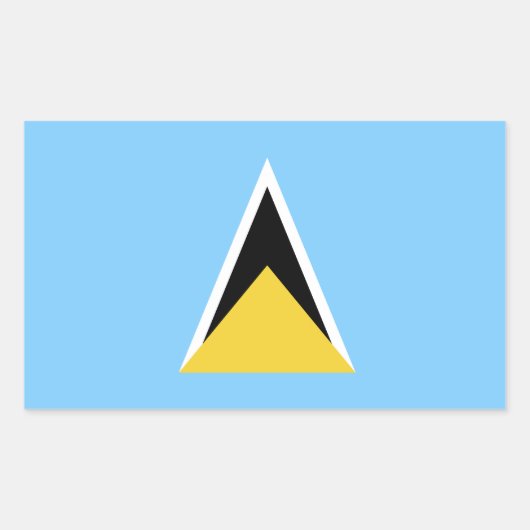 Sticker Rectangulaire Drapeau de Sainte-Lucie (Devant)