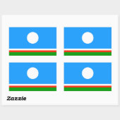 Sticker Rectangulaire Drapeau de Sakha (Feuille)